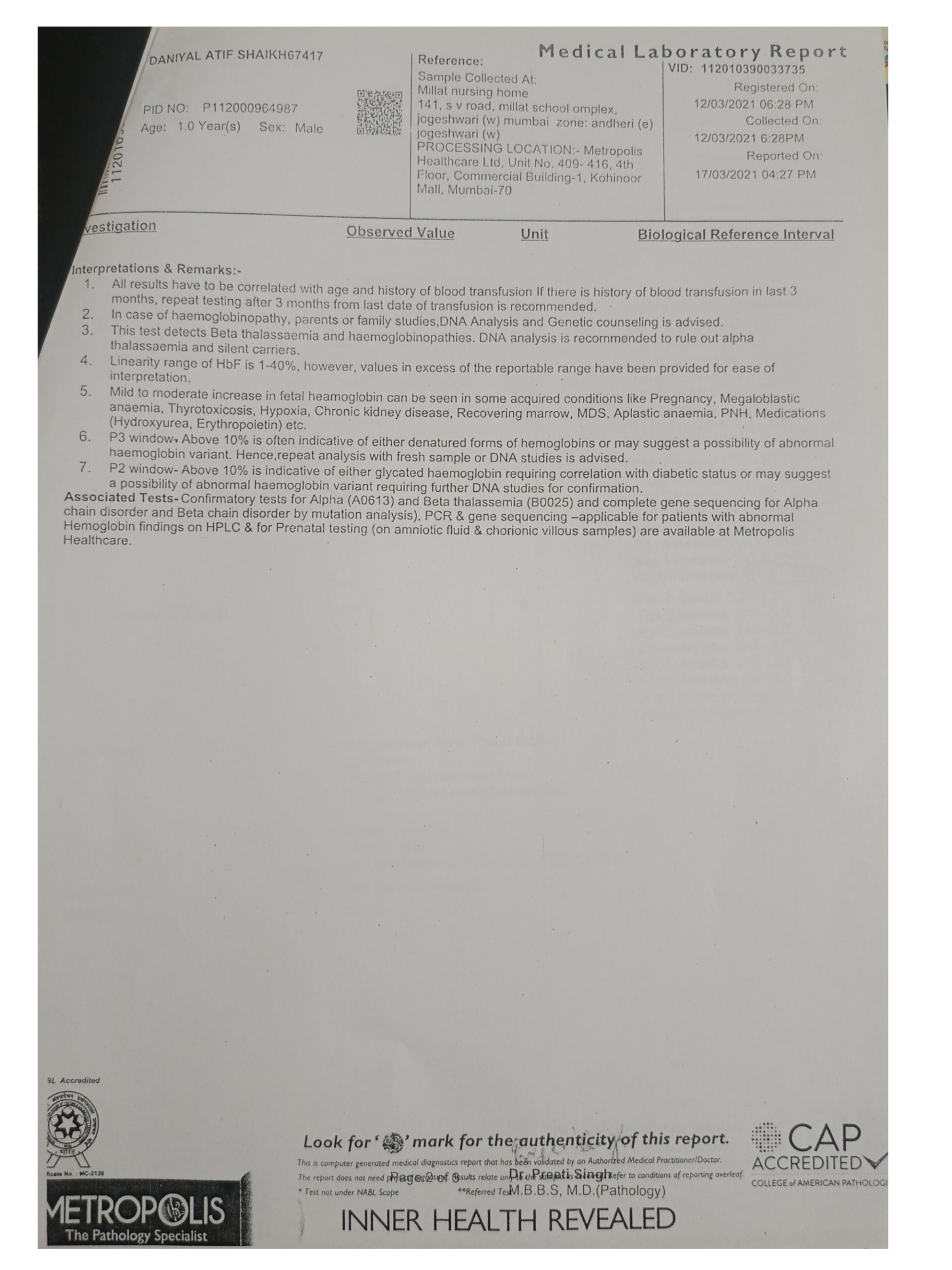 Verified document for Daniyal