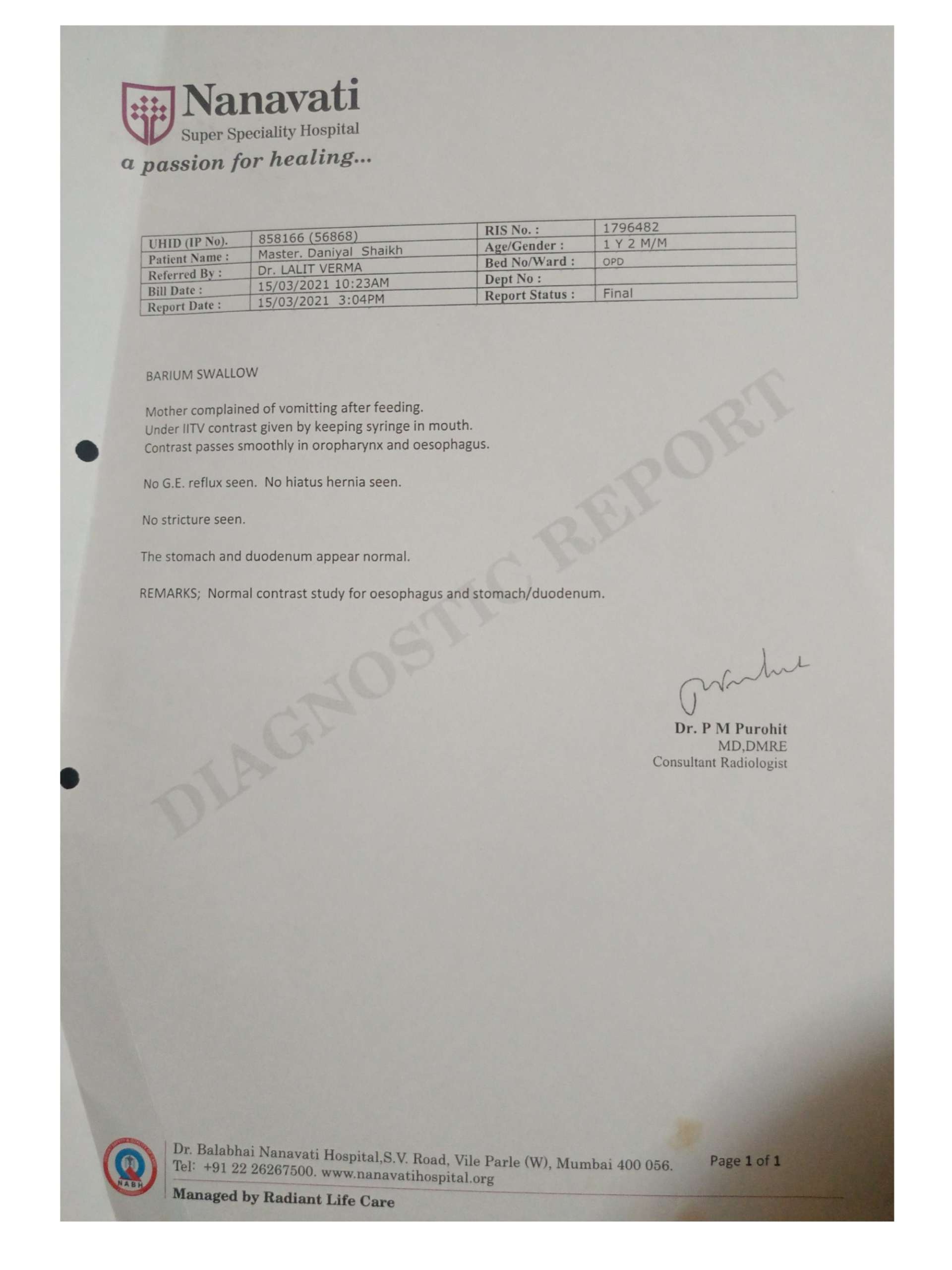 Verified document for Daniyal