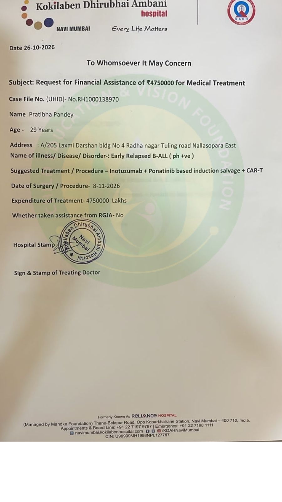 Verified document for PANDEY