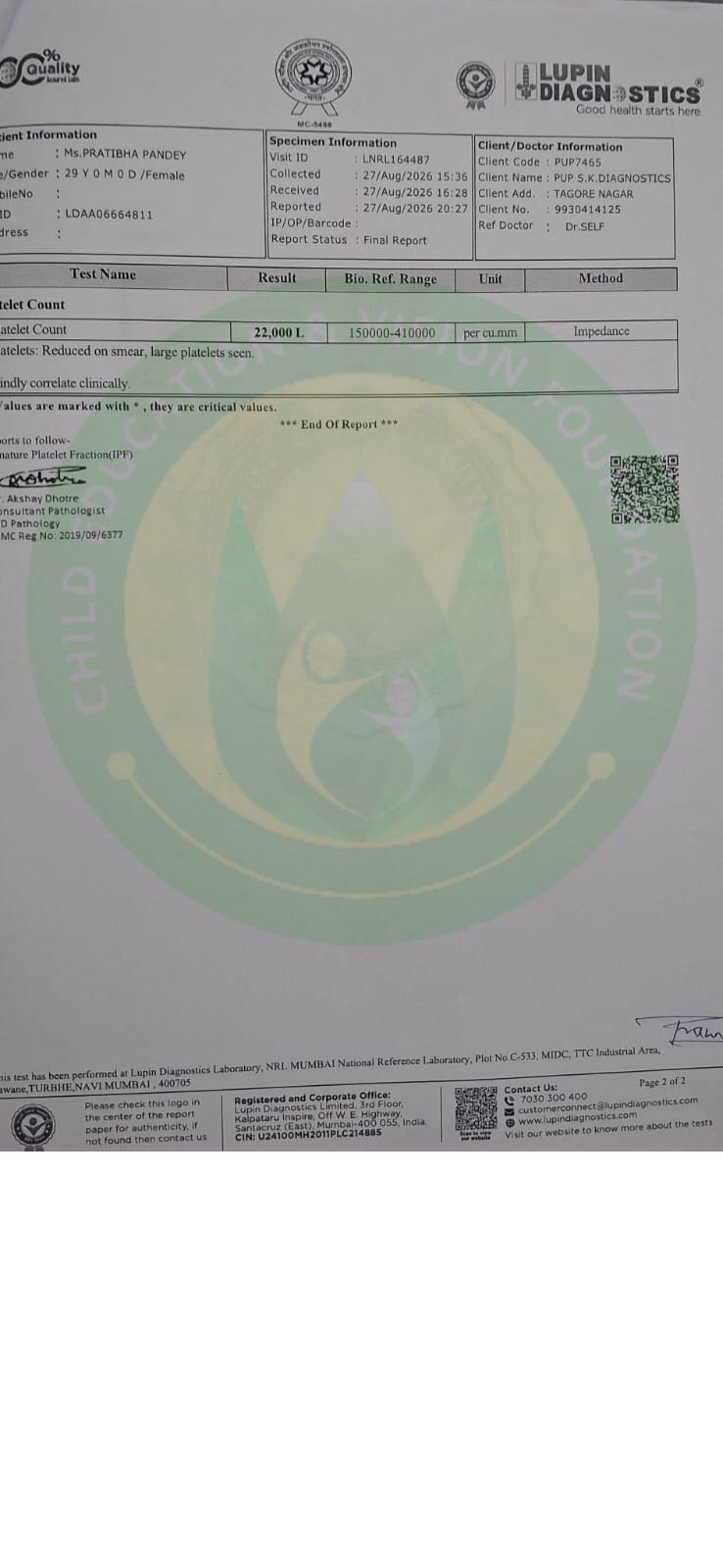 Verified document for PANDEY